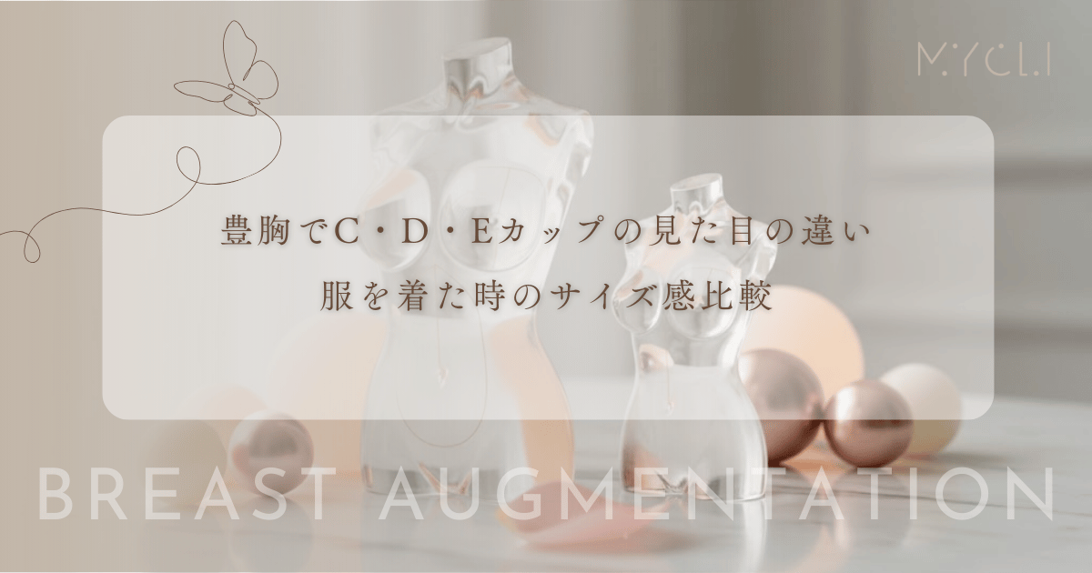 豊胸で目指すCカップ・Dカップ・Eカップの見た目の違い|服を着た時のサイズ感比較