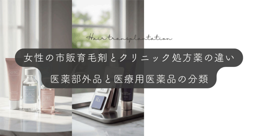 女性の市販育毛剤とクリニック処方薬の決定的な違い｜医薬部外品と医療用医薬品の分類